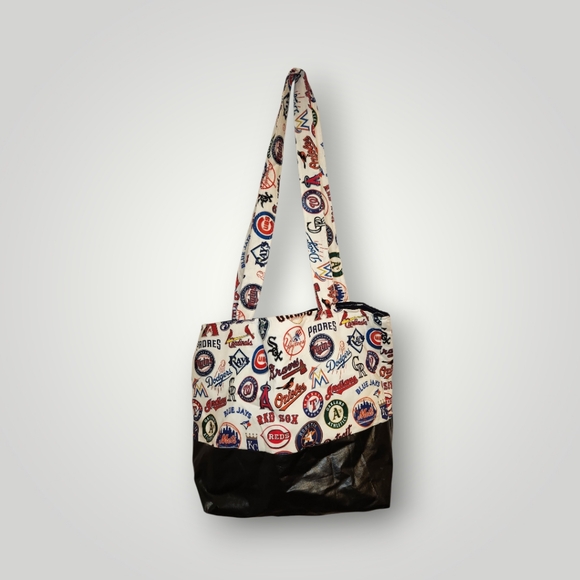 Handmade Mlb braves angels cubs baseball bag Multicolor Logo Tote Bag 18x16 - Picture 9 of 13